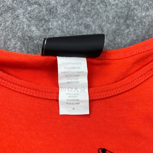 Harley Davidson Shirt Women Medium Orange Short Sleeve Motorcycle Museum Tee Y2K - Picture 11 of 12